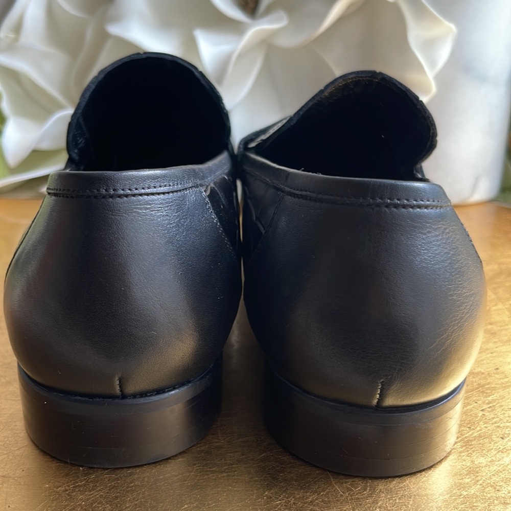 Roberto Serpentini Croc-Embossed Black Leather Loafers | Hardly Worn Once - Picture 4 of 16
